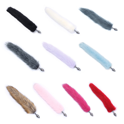 Caindo Cauda de Raposa Negra Plug Anal Metal Limpa Pele Cauda de Raposa brinquedo sexual para mulheres