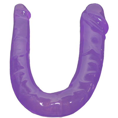 Dildo médico TPE Dildo em forma de U Pênis de cabeça dupla para masturbação feminina