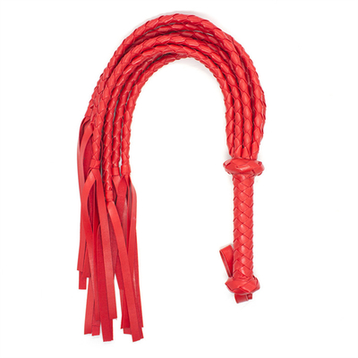 Bdsm Tecelagem Pu Couro Led chicote múltipla preto e vermelho trançado cordel cavalo chicote sexo popular sm bdsm escravo fetichismo