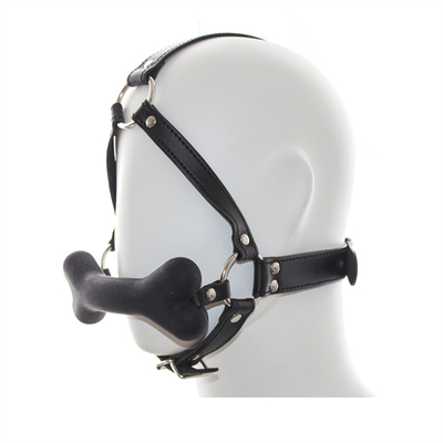 SM Cachorro Ossos Boca Boca Plug Silicona BDSM Casal de couro Flirteando Jogos de contenção Adultos Para o Casal