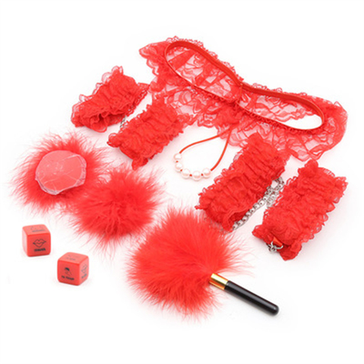 6 Pcs Libertação Treinamento SM Produtos renda algemas tornozelha calcinha mamilo autocolante jogos sexuais escravidão feminina restrições Bsdm