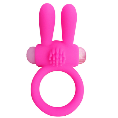 Anel de Coco de Coelho Vibrator Anel de Pênis com contas para estimulação extra