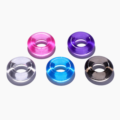 Utensílios de silicone para homens Bloco de cristal colorido Anel de esperma Anel de atraso Anel Produtos divertidos para adultos