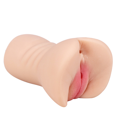 2 em brinquedos adultos de 1 sexo dos Masturbators masculinos com o bichano Textured realístico do bolso 3D e sexo apertado Stroker do ânus para homens