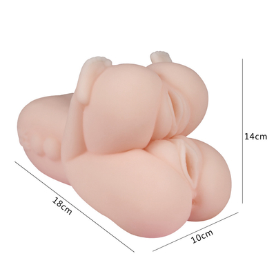 O adulto apertado macio do bichano do silicone masculino anal realístico duplo do Masturbator da vagina da versão brinca brinquedos do sexo para o Masturbator dos homens