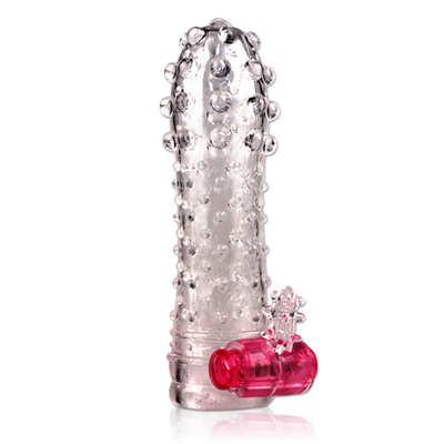 Preservativos macios do TPE da ampliação de Crystal Vibrating Penis Sleeves Delay para o homem