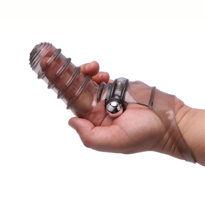 O sexo da novidade brinca o TPE médico de RoHS do vibrador da luva do dedo para mulheres