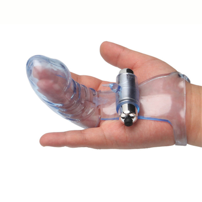 O sexo da novidade brinca o TPE médico de RoHS do vibrador da luva do dedo para mulheres