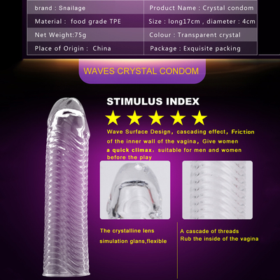 Brinquedo do sexo da luva do galo do pênis das extensões da ampliação do pênis dos produtos do sexo