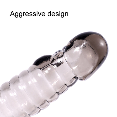 Alongue e engrosse o prolongamento da luva de Ring Reusable Condoms Dildo Penis do esperma do fechamento