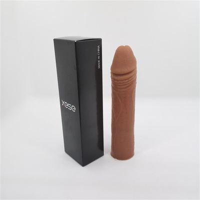 Luva reusável do prolongamento do pênis dos preservativos realísticos grossos masculinos grandes macios super do vibrador do galo da ejaculação do atraso