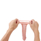 O sexo adulto brinca vibradores realísticos do pênis de borracha macio do pênis para a luva do prolongamento do pênis dos homens