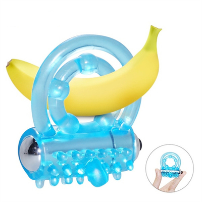 Vibração Anel de massagem de bloqueio duplo Anel de massagem masculino Adultos