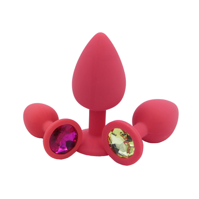 Silicone portátil brinquedos adultos alegres anais Jeweled da tomada da extremidade de Chastity Anal Plug Adult Toy para homens