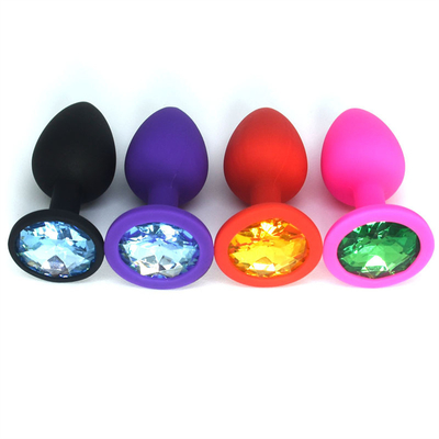Silicone portátil brinquedos adultos alegres anais Jeweled da tomada da extremidade de Chastity Anal Plug Adult Toy para homens