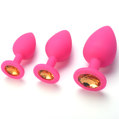 Silicone portátil brinquedos adultos alegres anais Jeweled da tomada da extremidade de Chastity Anal Plug Adult Toy para homens