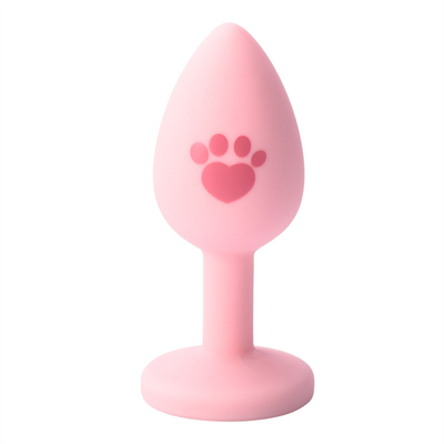 O sexo adulto brinca a tomada anal da extremidade do silicone médico com a gema plástica colorida