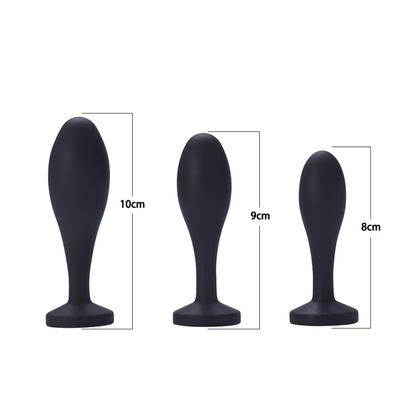 Os brinquedos de envio do sexo anal do silicone da gota molham da tomada anal preta da extremidade do Massager do projeto da gota o grupo anal da tomada