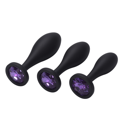 Os brinquedos de envio do sexo anal do silicone da gota molham da tomada anal preta da extremidade do Massager do projeto da gota o grupo anal da tomada