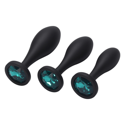 Os brinquedos de envio do sexo anal do silicone da gota molham da tomada anal preta da extremidade do Massager do projeto da gota o grupo anal da tomada