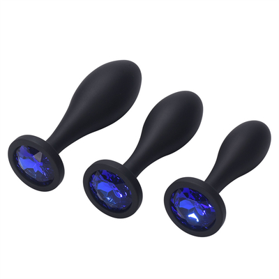 Os brinquedos de envio do sexo anal do silicone da gota molham da tomada anal preta da extremidade do Massager do projeto da gota o grupo anal da tomada