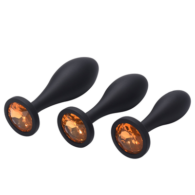Os brinquedos de envio do sexo anal do silicone da gota molham da tomada anal preta da extremidade do Massager do projeto da gota o grupo anal da tomada