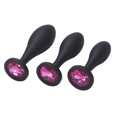 Os brinquedos de envio do sexo anal do silicone da gota molham da tomada anal preta da extremidade do Massager do projeto da gota o grupo anal da tomada