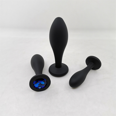 Os brinquedos de envio do sexo anal do silicone da gota molham da tomada anal preta da extremidade do Massager do projeto da gota o grupo anal da tomada