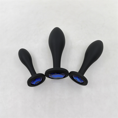 Os brinquedos de envio do sexo anal do silicone da gota molham da tomada anal preta da extremidade do Massager do projeto da gota o grupo anal da tomada