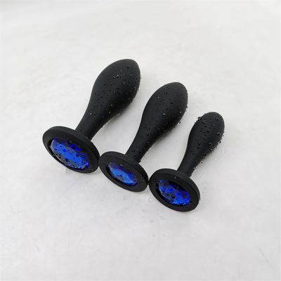 Os brinquedos de envio do sexo anal do silicone da gota molham da tomada anal preta da extremidade do Massager do projeto da gota o grupo anal da tomada