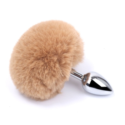 Brinquedos sexuais de metal de várias cores Plug anal com rabo de coelho