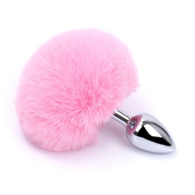 Brinquedos sexuais de metal de várias cores Plug anal com rabo de coelho