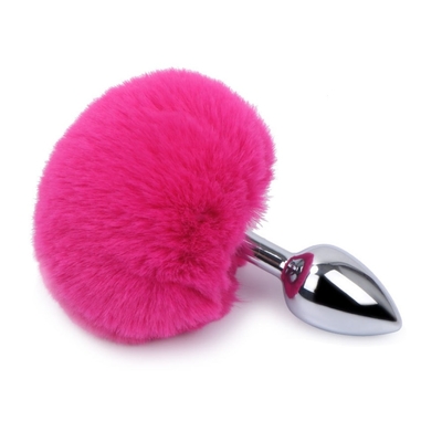 Brinquedos sexuais de metal de várias cores Plug anal com rabo de coelho