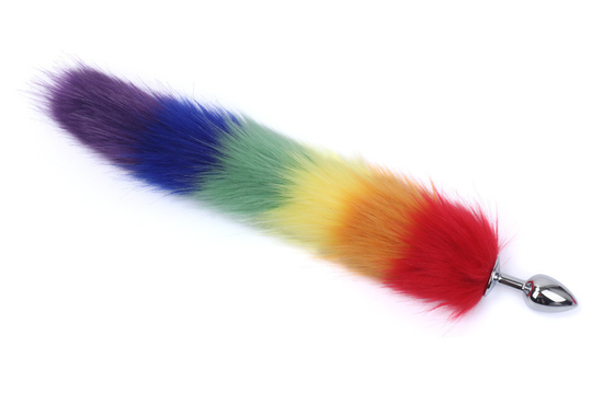 Colourful Metal Butt Anal Plug Insert Fox Tail Anal Plug para Mulher