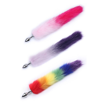 Colourful Metal Butt Anal Plug Insert Fox Tail Anal Plug para Mulher