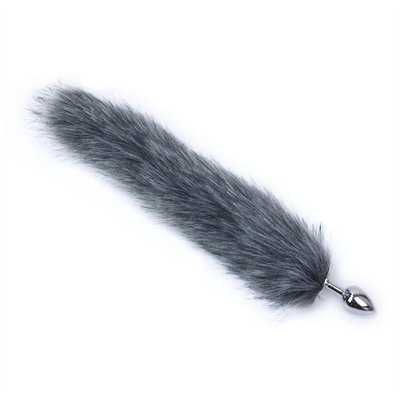 Caindo Cauda de Raposa Negra Plug Anal Metal Limpa Pele Cauda de Raposa brinquedo sexual para mulheres