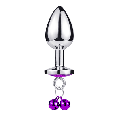Brinquedos sexuais anais Plug Butt Cristal de aço inoxidável 3pcs Conjunto Metal Plug Anal com sino