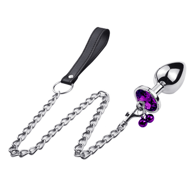 Brinquedos sexuais anais Plug Butt Cristal de aço inoxidável 3pcs Conjunto Metal Plug Anal com sino