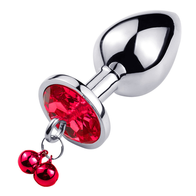 Brinquedos sexuais anais Plug Butt Cristal de aço inoxidável 3pcs Conjunto Metal Plug Anal com sino