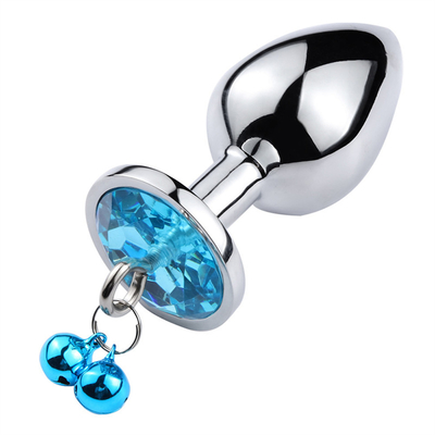 Brinquedos sexuais anais Plug Butt Cristal de aço inoxidável 3pcs Conjunto Metal Plug Anal com sino