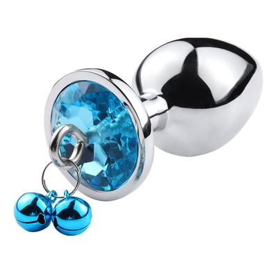 Brinquedos sexuais anais Plug Butt Cristal de aço inoxidável 3pcs Conjunto Metal Plug Anal com sino