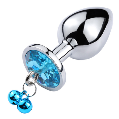 Brinquedos sexuais anais Plug Butt Cristal de aço inoxidável 3pcs Conjunto Metal Plug Anal com sino