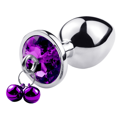 Brinquedos sexuais anais Plug Butt Cristal de aço inoxidável 3pcs Conjunto Metal Plug Anal com sino