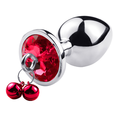 Brinquedos sexuais anais Plug Butt Cristal de aço inoxidável 3pcs Conjunto Metal Plug Anal com sino