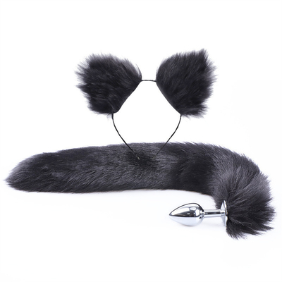 Novos brinquedos anal de rabo de raposa, rabo anal de rabo, rabo anal de rabo para mulheres fantasioso gato Kitty vestuário orelha festa cabelo cabeça