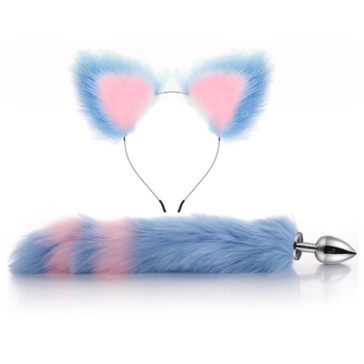 Novos brinquedos anal de rabo de raposa, rabo anal de rabo, rabo anal de rabo para mulheres fantasioso gato Kitty vestuário orelha festa cabelo cabeça