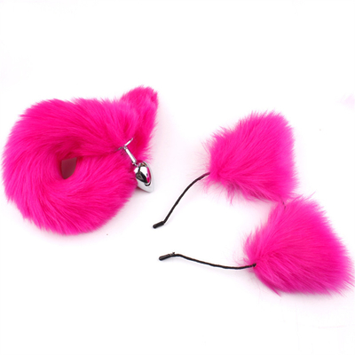 Novos brinquedos anal de rabo de raposa, rabo anal de rabo, rabo anal de rabo para mulheres fantasioso gato Kitty vestuário orelha festa cabelo cabeça