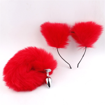 Novos brinquedos anal de rabo de raposa, rabo anal de rabo, rabo anal de rabo para mulheres fantasioso gato Kitty vestuário orelha festa cabelo cabeça