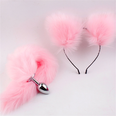 Novos brinquedos anal de rabo de raposa, rabo anal de rabo, rabo anal de rabo para mulheres fantasioso gato Kitty vestuário orelha festa cabelo cabeça