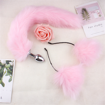 Novos brinquedos anal de rabo de raposa, rabo anal de rabo, rabo anal de rabo para mulheres fantasioso gato Kitty vestuário orelha festa cabelo cabeça